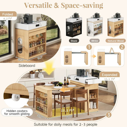 Extendable Dining Table With Folding Top