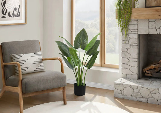 Artificial Aureum Tree floor plant in black pot with green leaves, 37 in tall indoor greenery on Tampa Home & Garden Store