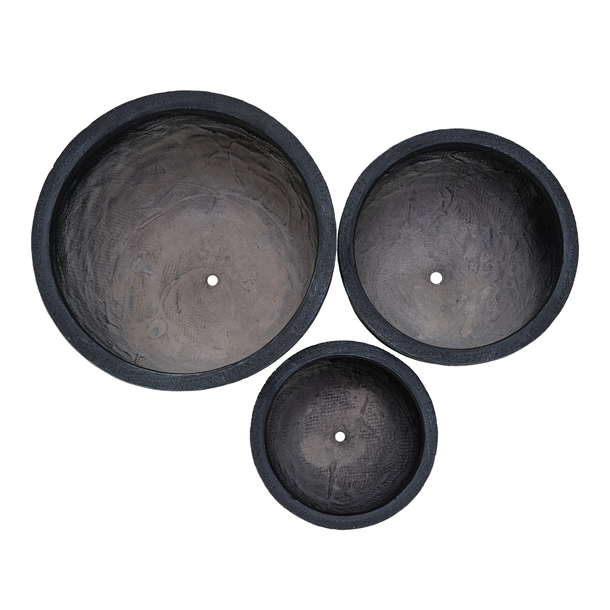 U_STYLE Lightweight MGO Planter Set of 3 black round planters HouseOfZazla on Tampa Home & Garden Store
