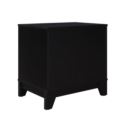 Modern Cane Accent Nightstand 1 Drawer, black finish, HouseOfZazla on Tampa Home & Garden Store