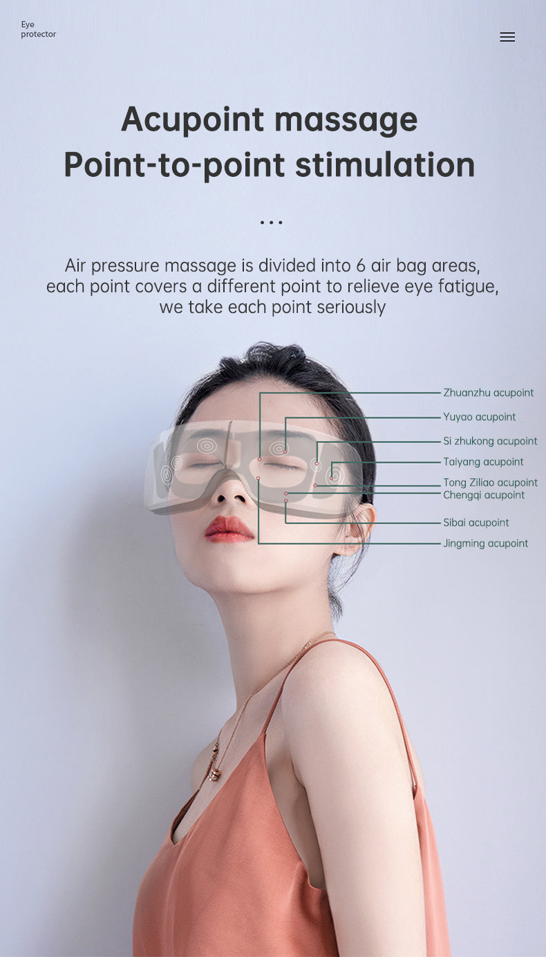 Eye Massager Air Pressure Vibration Eye Protector Bluetooth Eye Massage Relax Migraines Relief Improve Sleep - Tampa Home & Garden Store