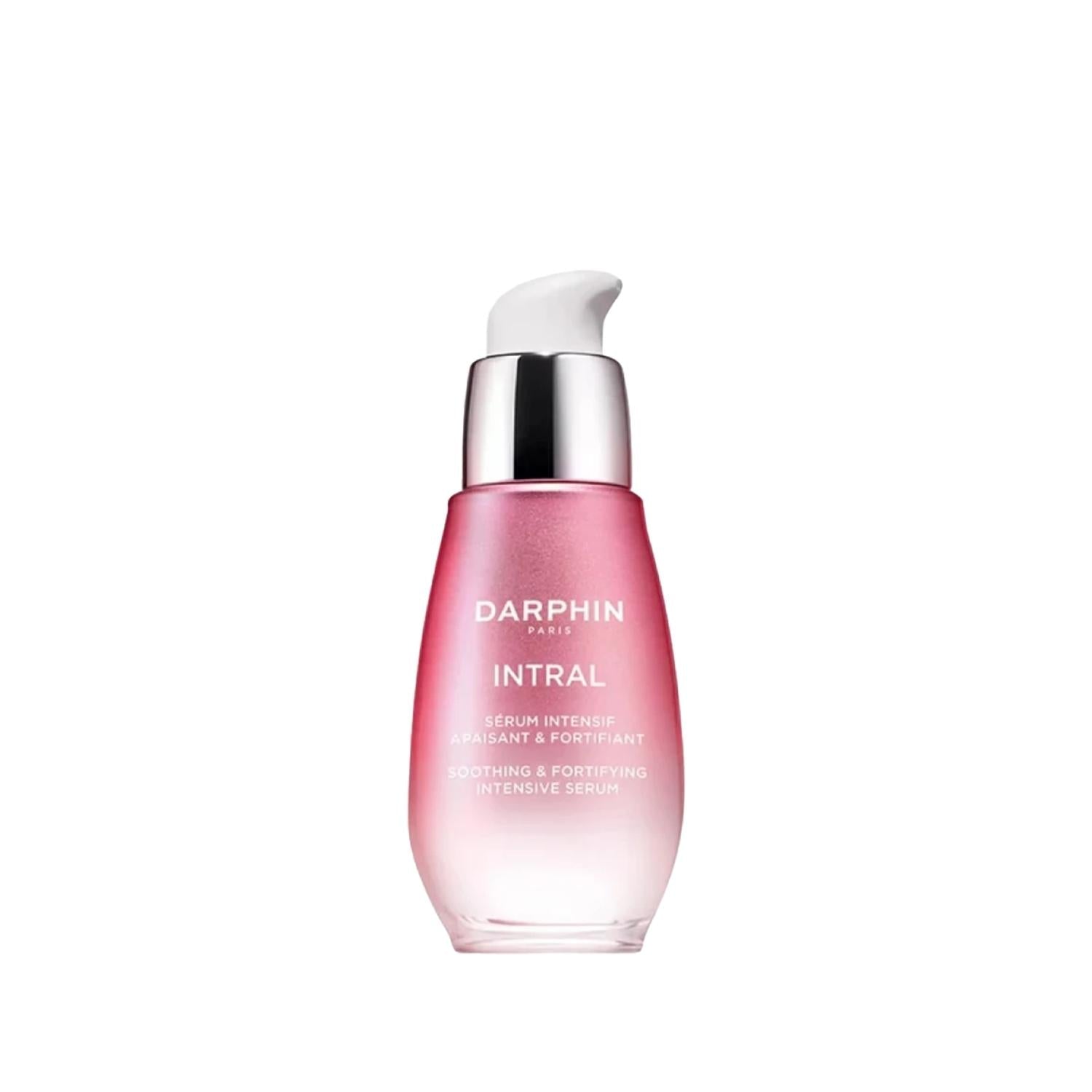 Darphin Intral soothing fortifying intensive serum pink bottle with pump for reactive skin on Tampa Home & Garden Store