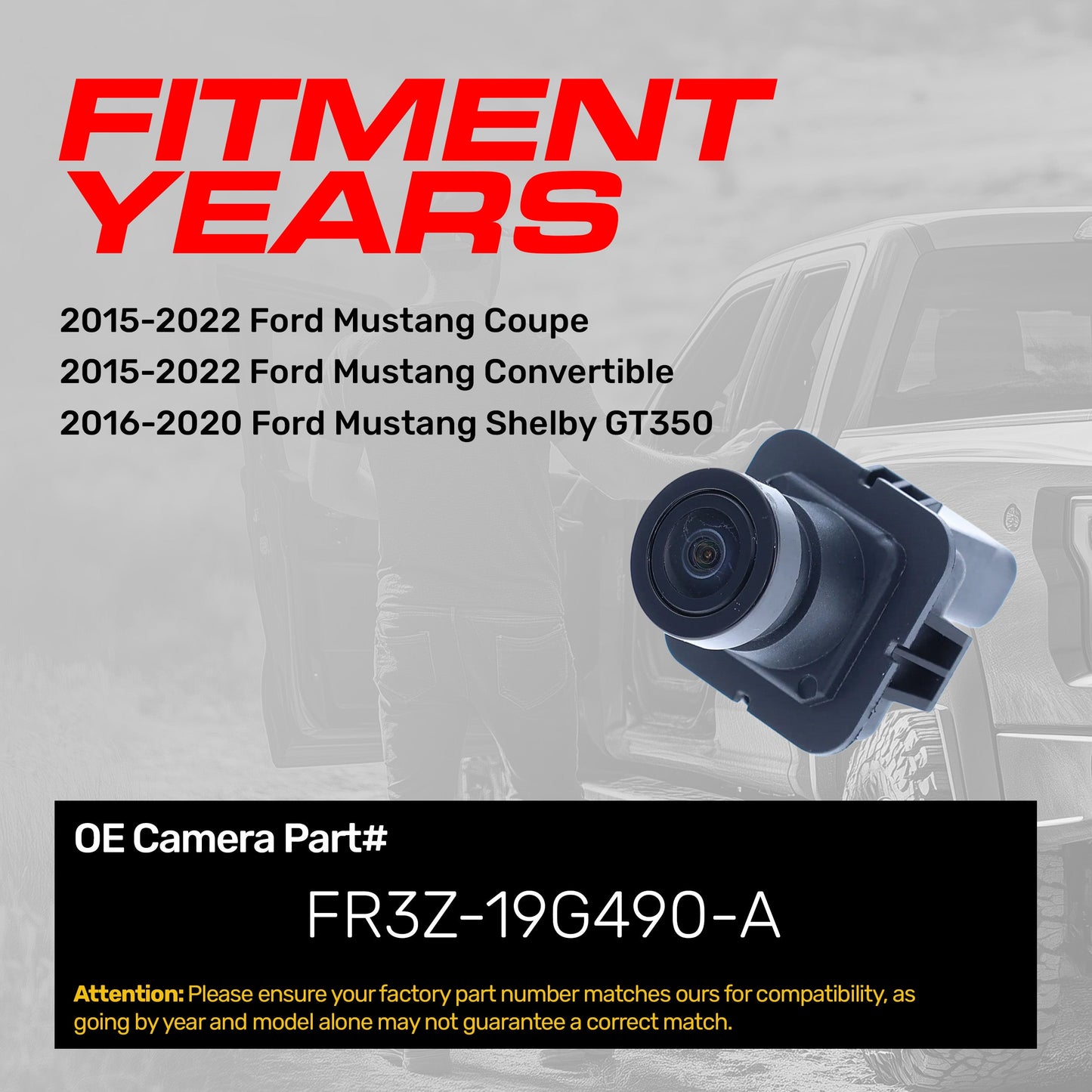 Master Tailgaters OEM backup camera for Ford Mustang coupe/convertible Shelby GT350 FR3Z-19G490-A on Tampa Home & Garden Store