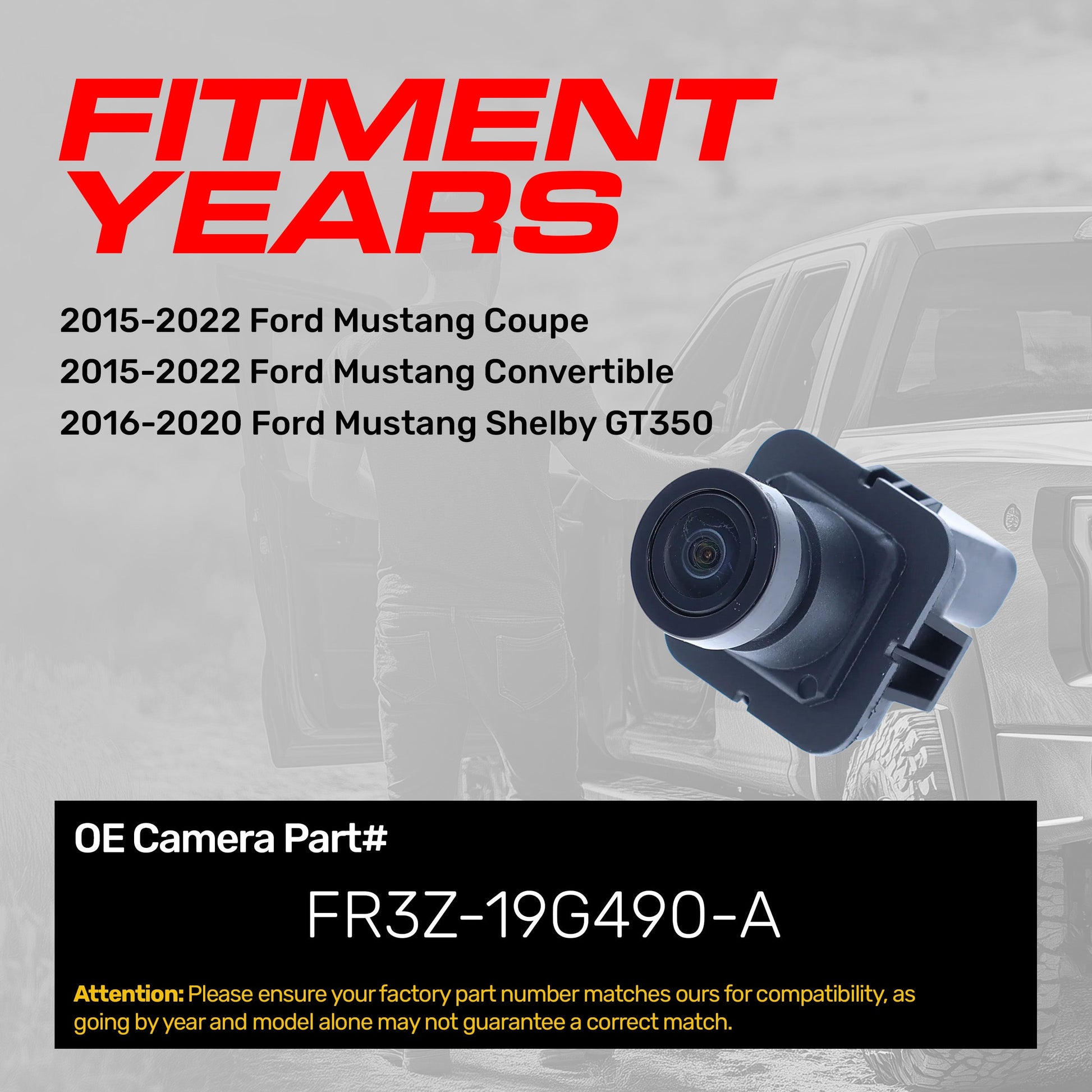 Master Tailgaters OEM backup camera for Ford Mustang coupe/convertible Shelby GT350 FR3Z-19G490-A on Tampa Home & Garden Store