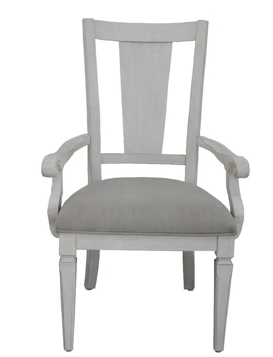 Katia Arm Chair Set 2 Light Gray and White