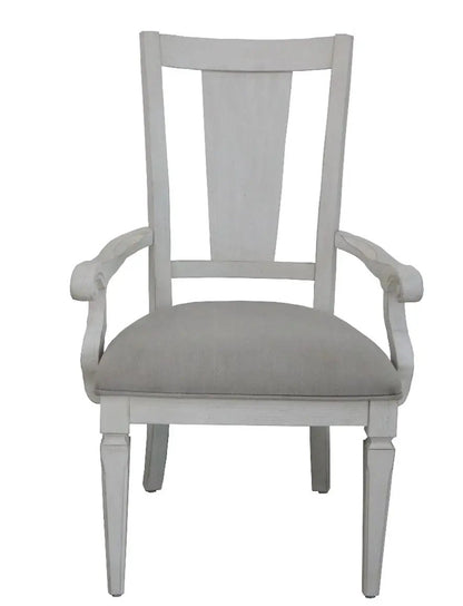 Katia Arm Chair Set 2 Light Gray and White