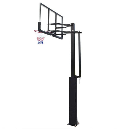 Basketball hoop stand buried, height adjustable, black steel backboard and rim by FLIPSTYLEZLLC on Tampa Home & Garden Store