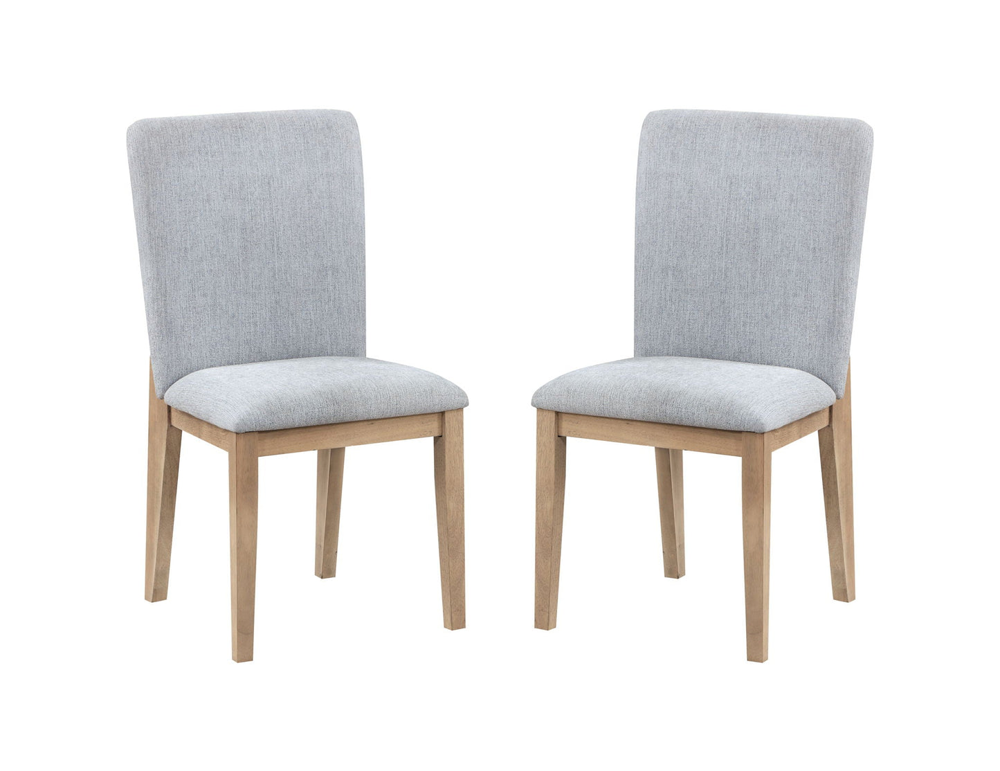 Caspian Oak Finish Dining Chair Gray Set of 2