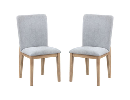 Caspian Oak Finish Dining Chair Gray Set of 2