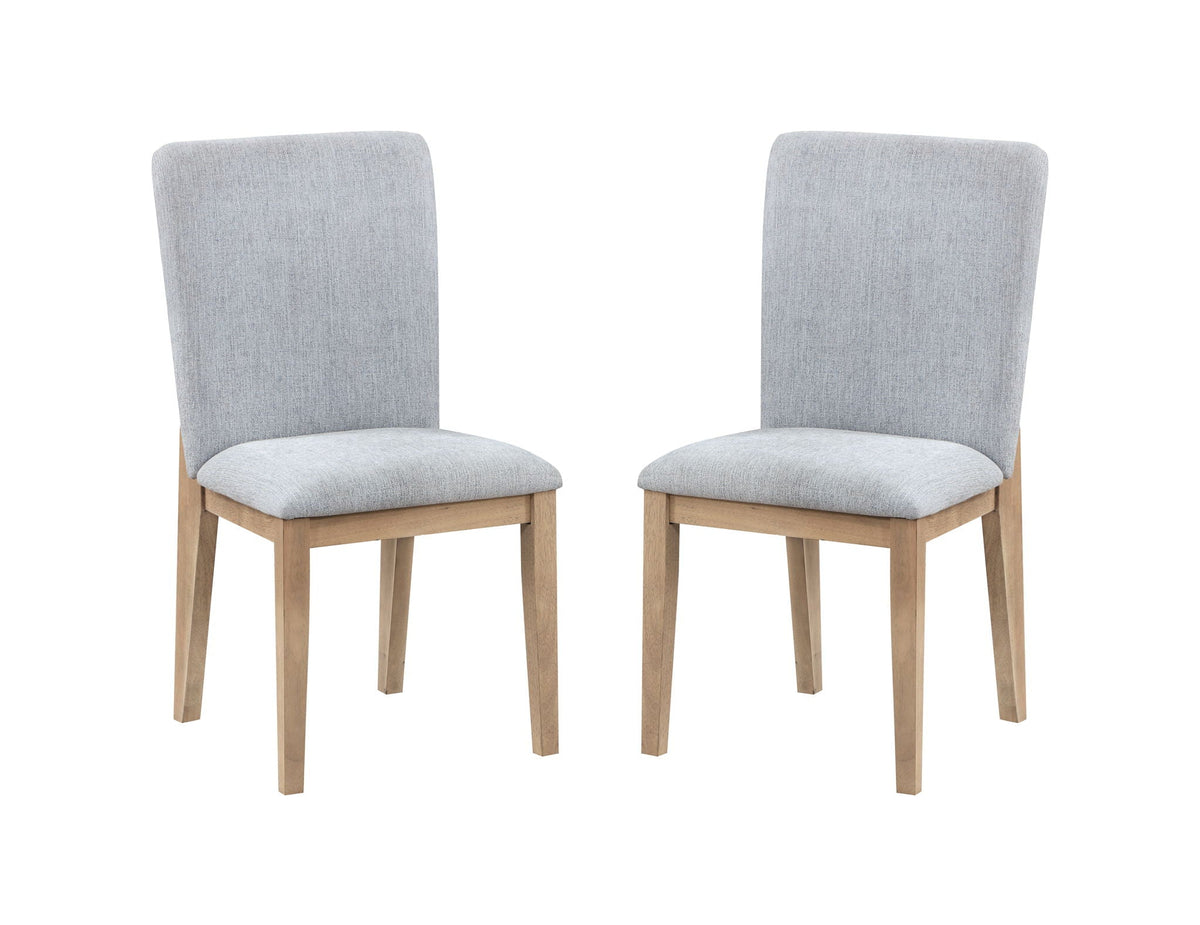 Gray Oak Finish Dining Chair Set of 2 in gray fabric by HouseOfZazla on Tampa Home & Garden Store