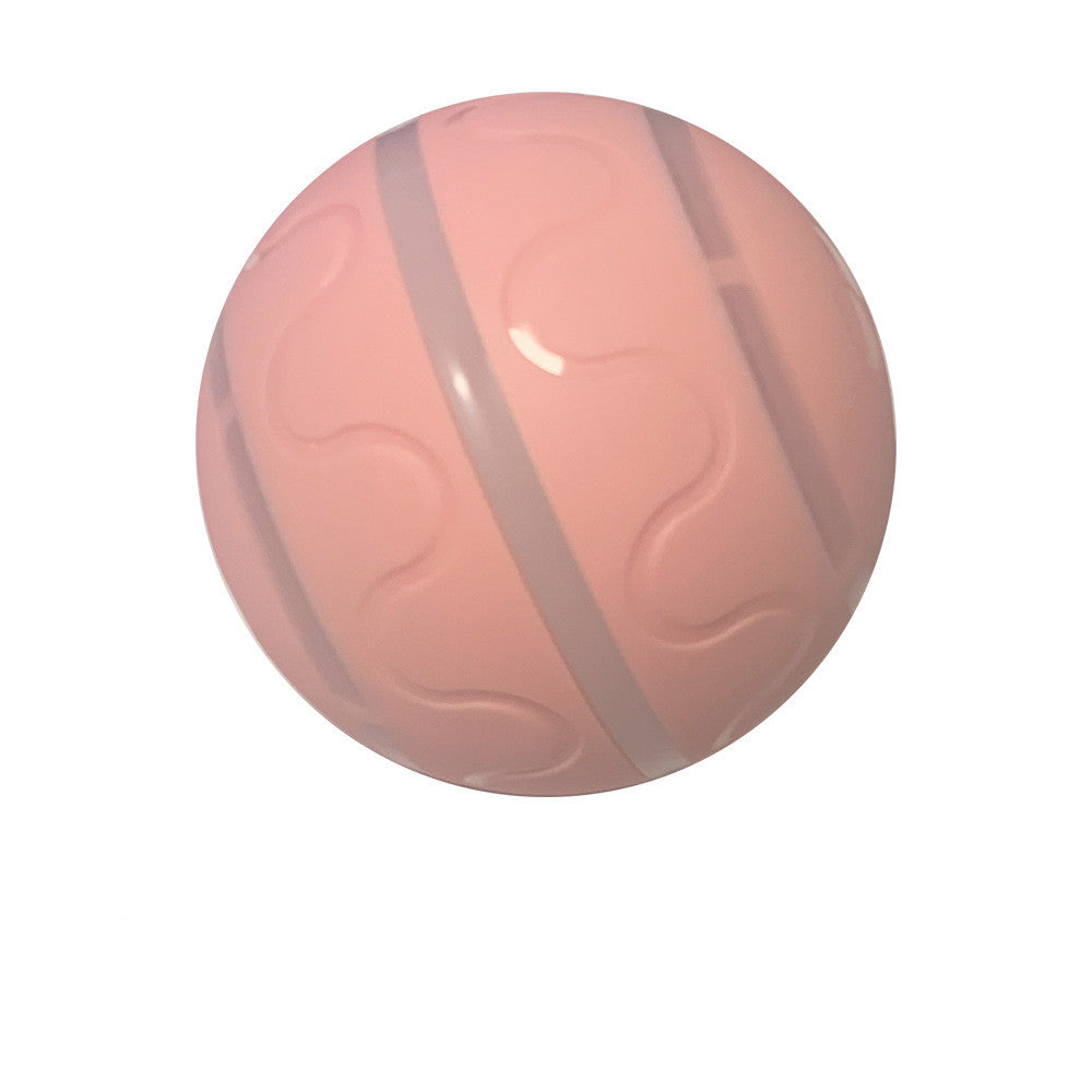 pink cat ball toy with swirled pattern and white stripes, self-rotating USB ball on Tampa Home & Garden Store