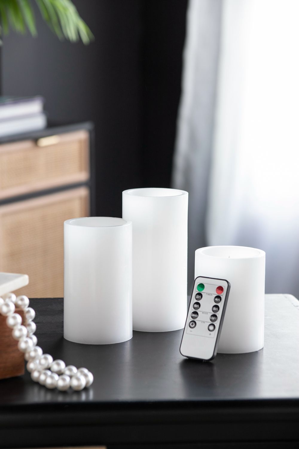 Led Candles With Remote Timer Set Of 3 White