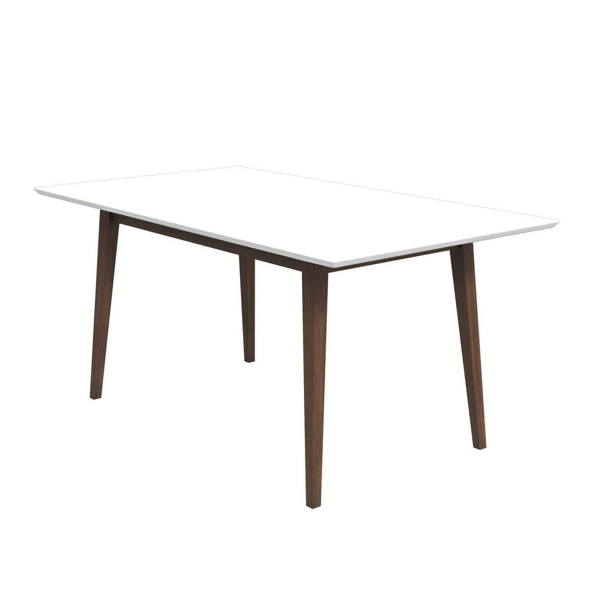 Levi Modern Style Rectangular Dining Table white top with dark brown legs HouseOfZazla on Tampa Home & Garden Store