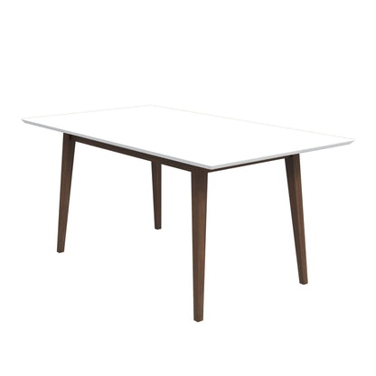 Levi Modern Style Rectangular Dining Table white top with dark brown legs HouseOfZazla on Tampa Home & Garden Store