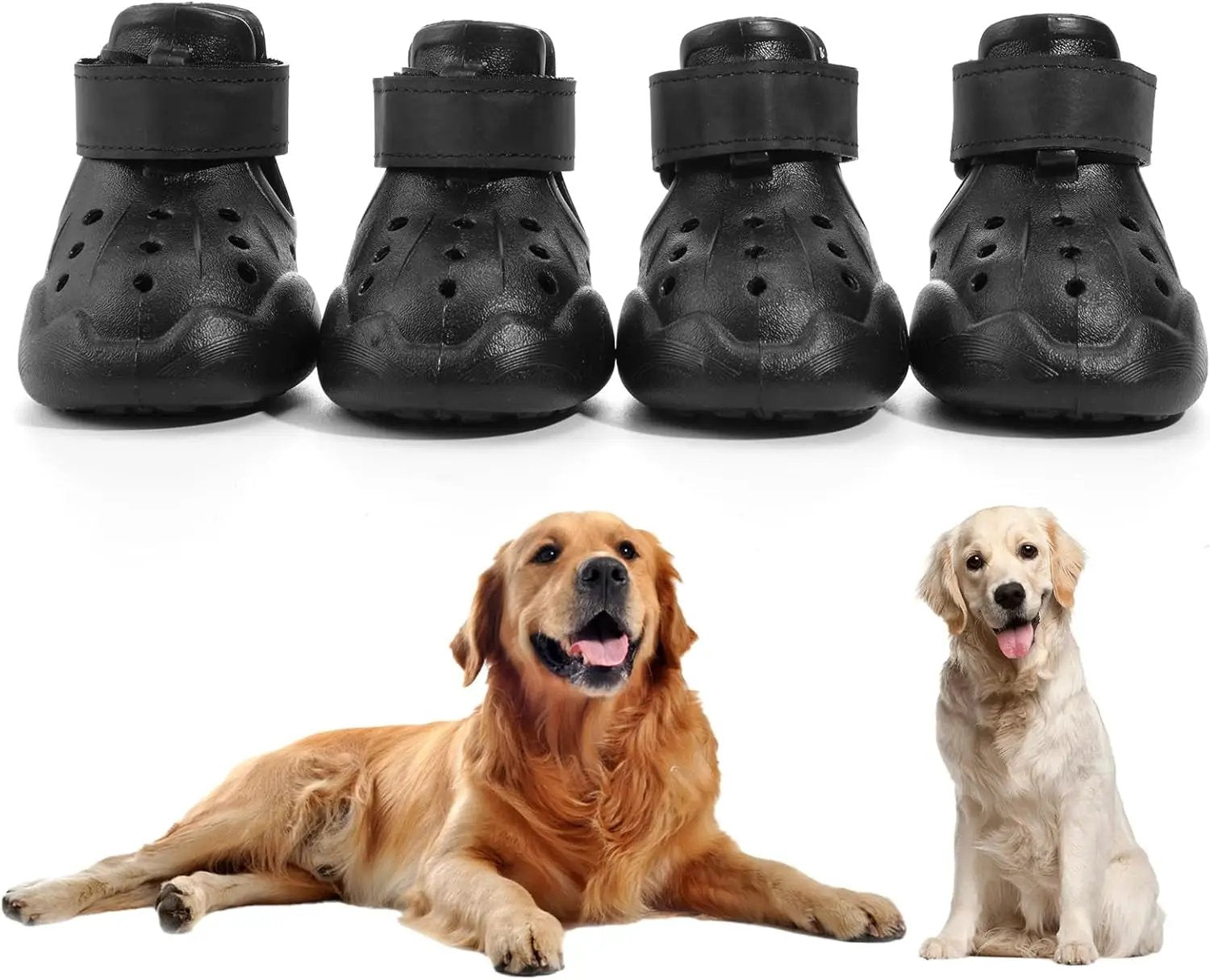 Indoor dog boots non-slip shoes, black with Velcro straps, four-pack The Max & Rex Collection on Tampa Home & Garden Store