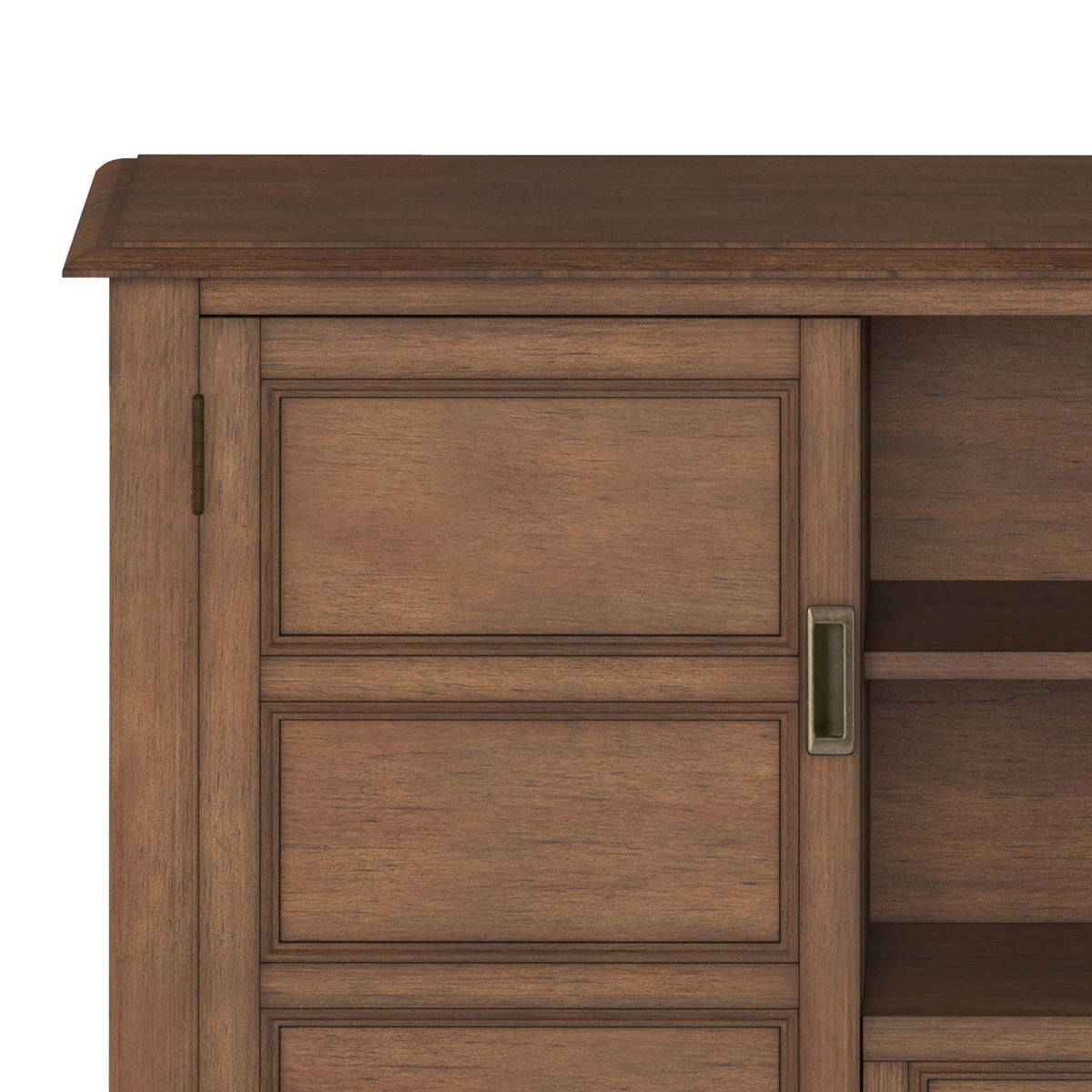 Handcrafted tall TV stand with storage in warm brown wood by HouseOfZazla on Tampa Home & Garden Store