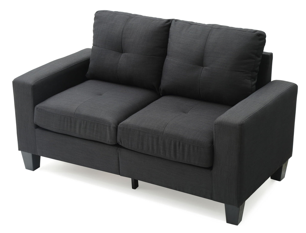 Track Arm Loveseat in charcoal gray fabric by HouseOfZazla, pocket coil comfort on Tampa Home & Garden Store