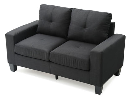 Track Arm Loveseat in charcoal gray fabric by HouseOfZazla, pocket coil comfort on Tampa Home & Garden Store