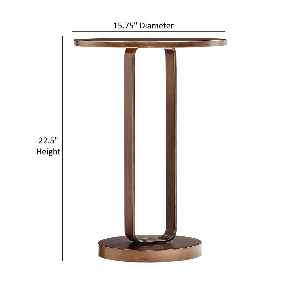 Round Accent Table with Open Oval Pedestal in antique bronze, 15.75, 22.5 height HouseOfZazla on Tampa Home & Garden Store