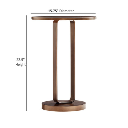 Round Accent Table with Open Oval Pedestal in antique bronze, 15.75, 22.5 height HouseOfZazla on Tampa Home & Garden Store