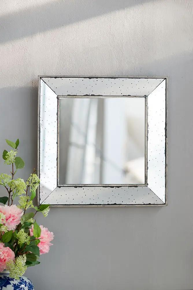 Distressed Accent Mirror with speckled white frame, traditional wall mirror Unique Piece on Tampa Home & Garden Store