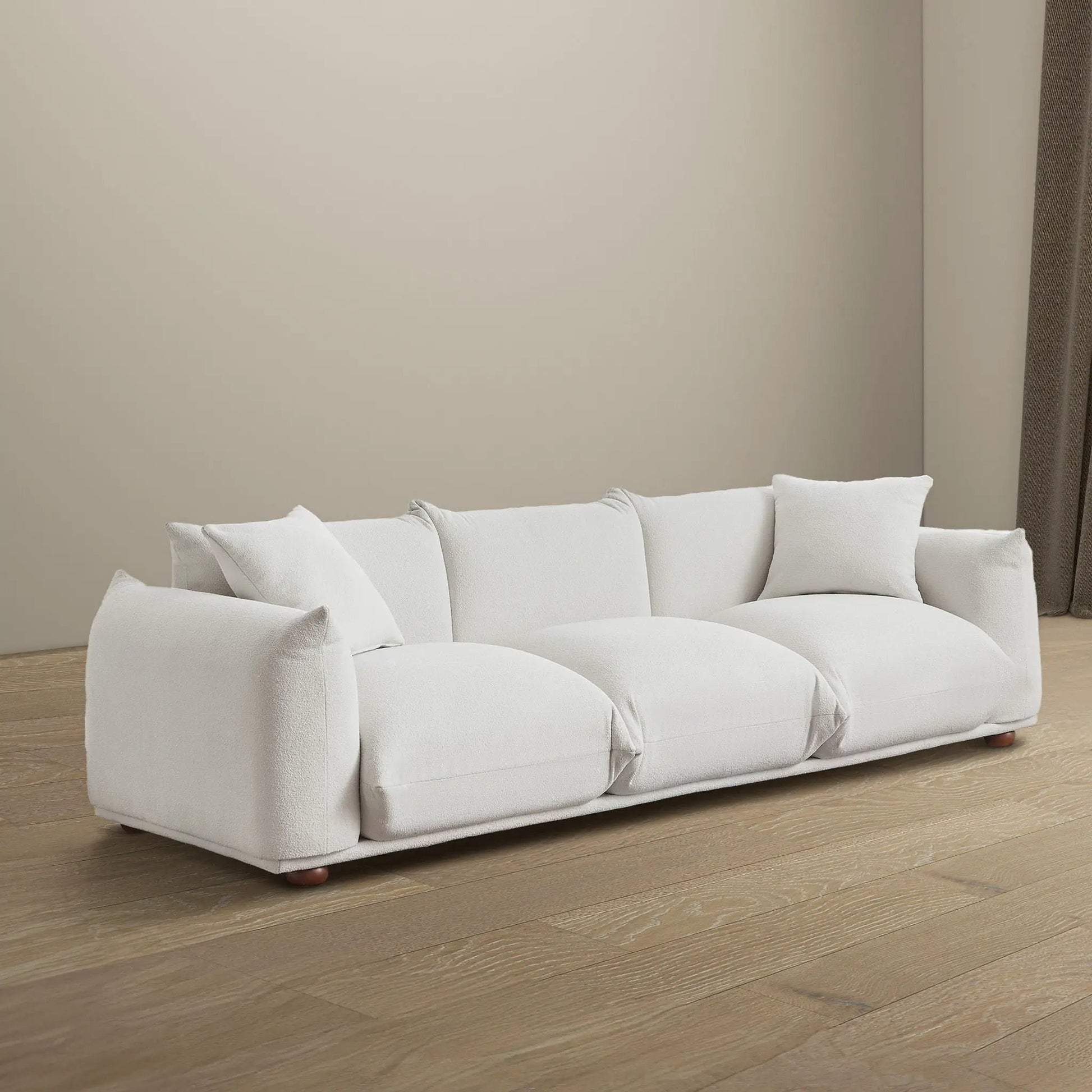 Kely Upholstered Sofa, stationary cream fabric with plush cushions by Unique Piece Furniture on Tampa Home & Garden Store