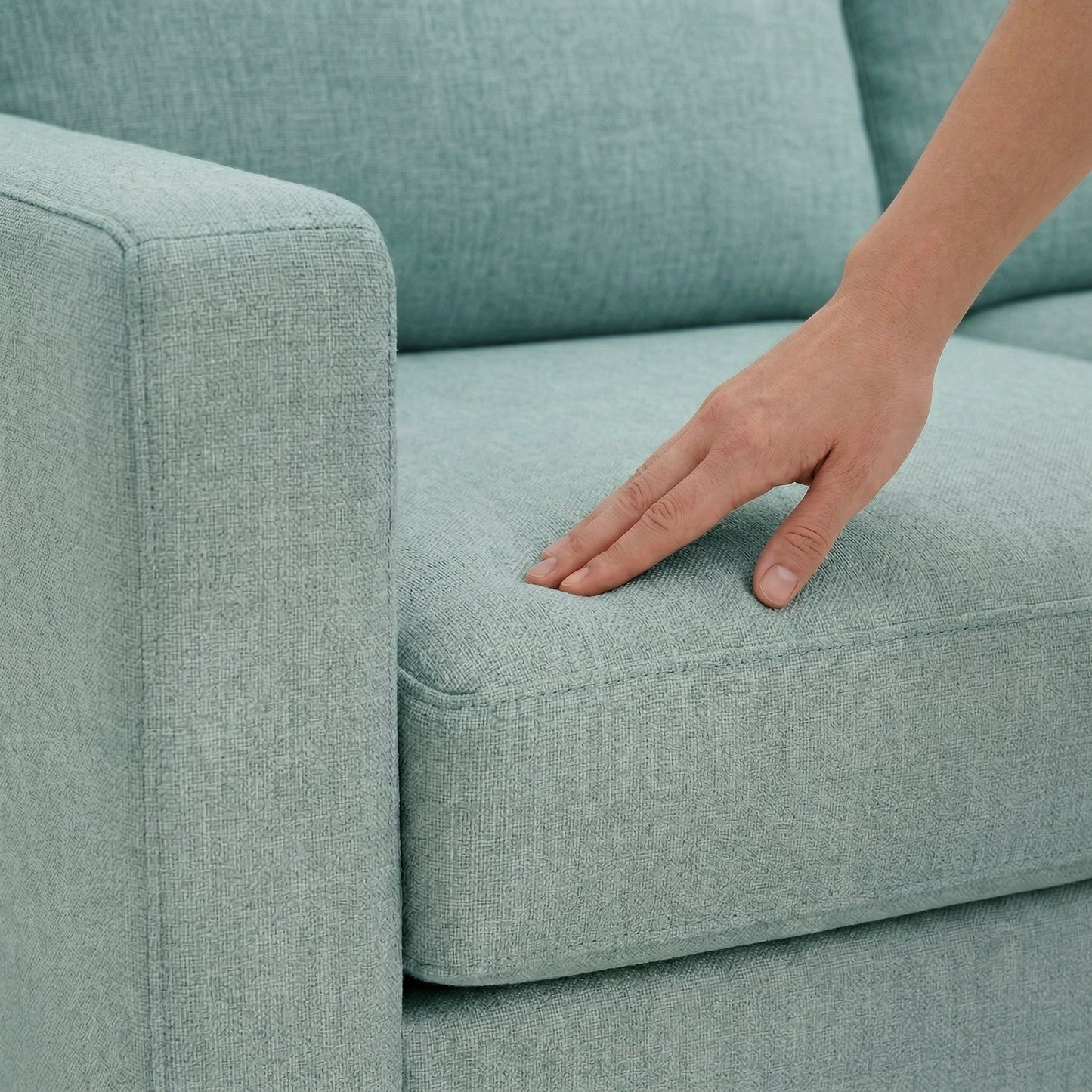 Modena Sectional Sofa teal textured fabric shows customizable L-shaped comfort by HouseOfZazla on Tampa Home & Garden Store