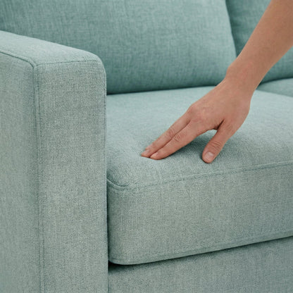 Modena Sectional Sofa teal textured fabric shows customizable L-shaped comfort by HouseOfZazla on Tampa Home & Garden Store