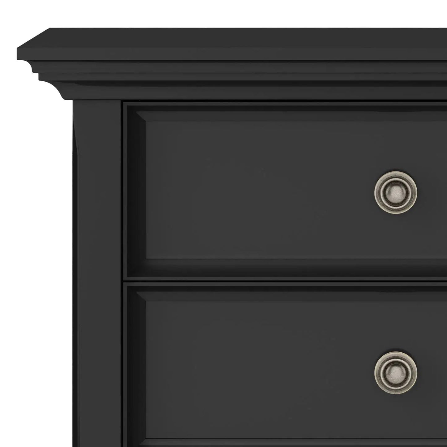 Amherst bedside table dark charcoal with brass knobs, 3-drawer Unique Piece Furniture on Tampa Home & Garden Store