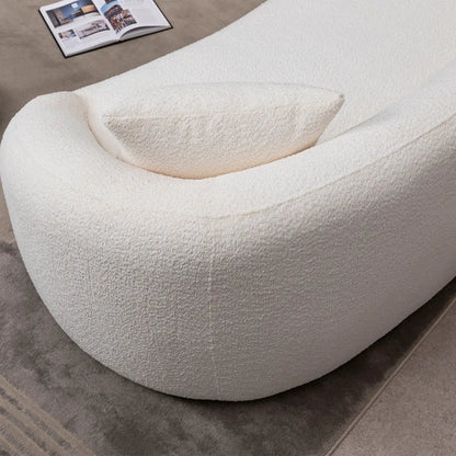 Stationary curved 3-seater sofa in white boucle by Unique Piece Furniture on Tampa Home & Garden Store
