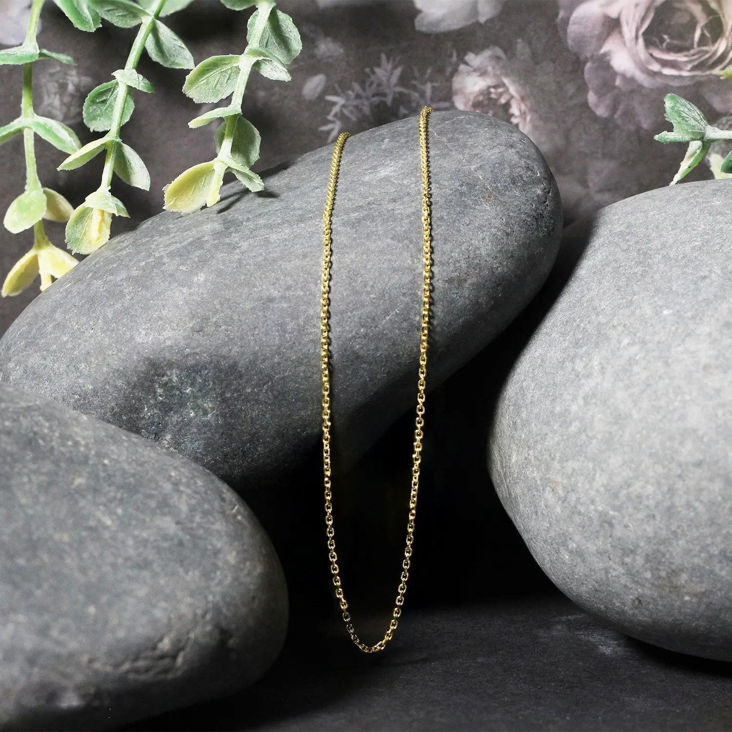 14k yellow gold diamond cut cable link necklace 1.1mm by Bids.com on Tampa Home & Garden Store