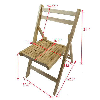 Folding Special Event Chair set of 4, wooden with slatted seat and back in natural finish on Tampa Home & Garden Store