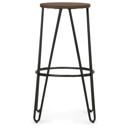 Simeon Multifunctional Metal Stool with Wood Seat