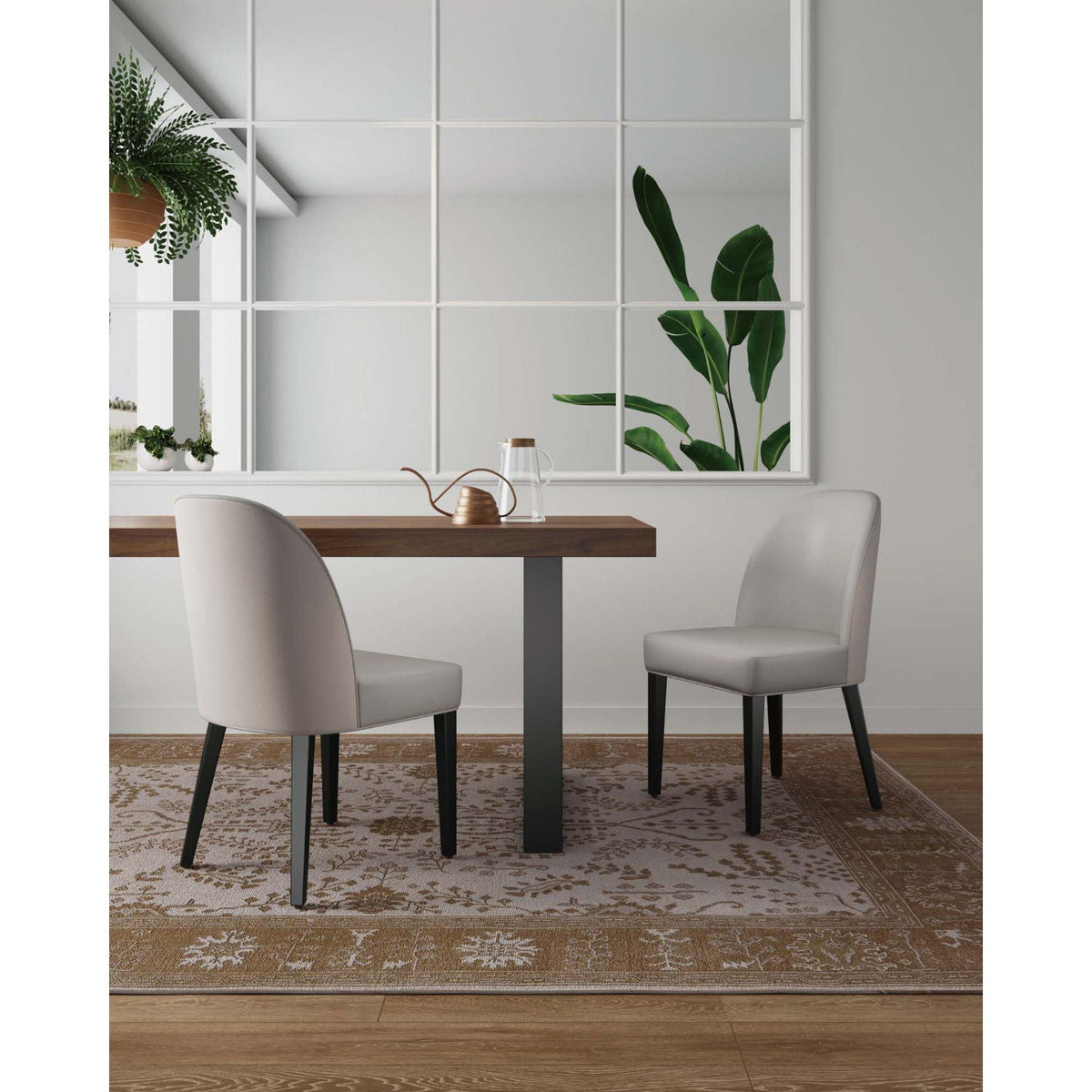 Beige upholstered dining chairs set of 2 with beech wood frames on Tampa Home & Garden Store