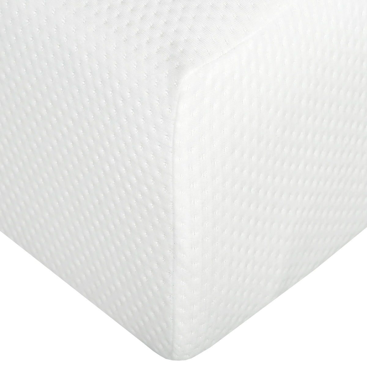 HouseOfZazla white memory foam mattress cover with Aloe Vera cooling fabric texture closeup on Tampa Home & Garden Store