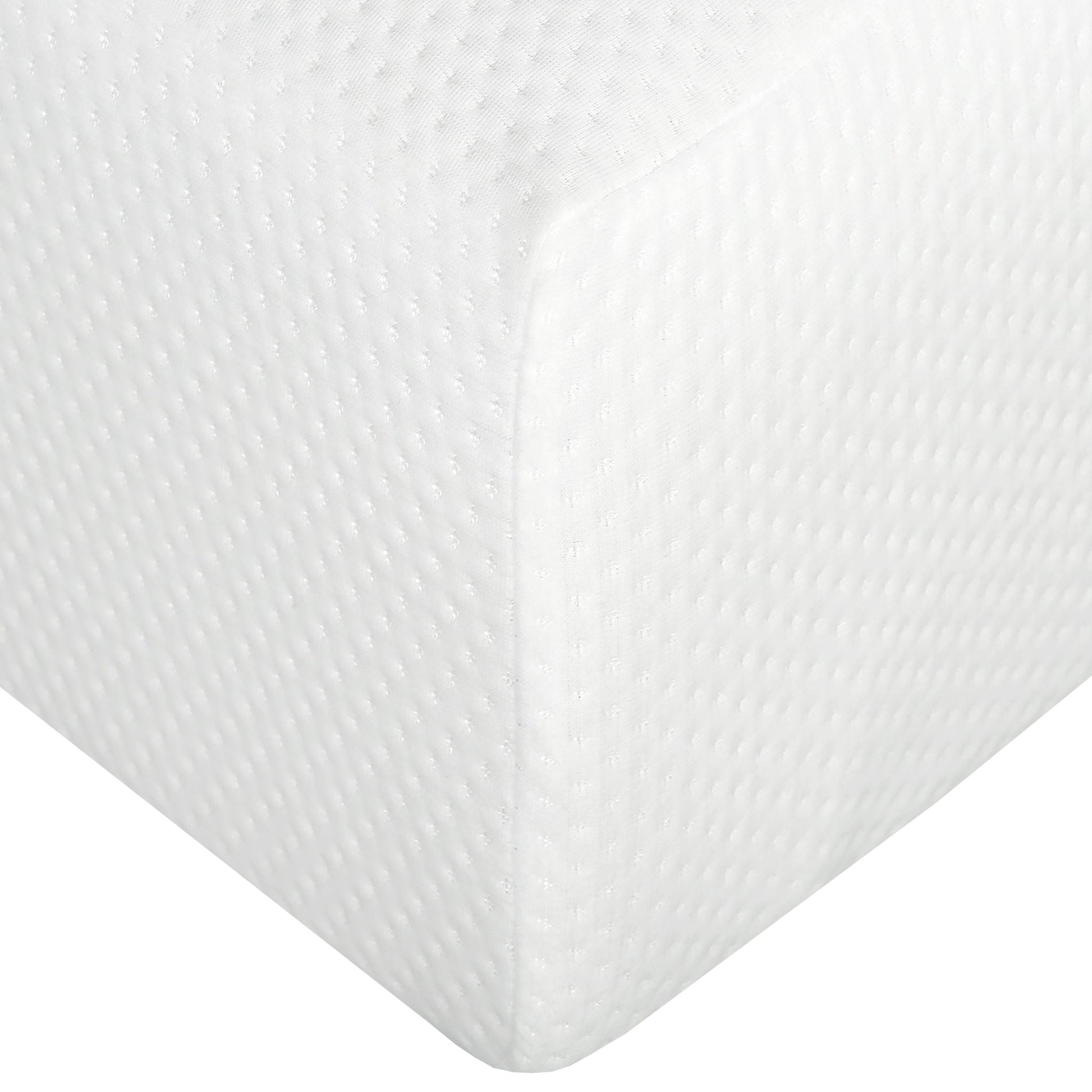 HouseOfZazla white memory foam mattress cover with Aloe Vera cooling fabric texture closeup on Tampa Home & Garden Store