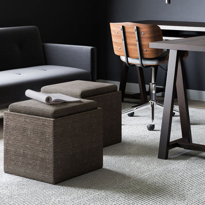 Rockwood Upholstered Cube Ottoman with Tray