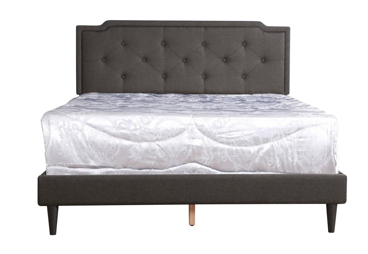 Button Tufted Bed Charming For Cozy Spaces charcoal gray fabric with diamond tufting on Tampa Home & Garden Store