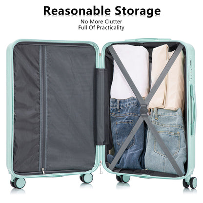 3-Piece Spinner Luggage Set HouseOfZazla mint teal 20/24/28in with combination locks on Tampa Home & Garden Store