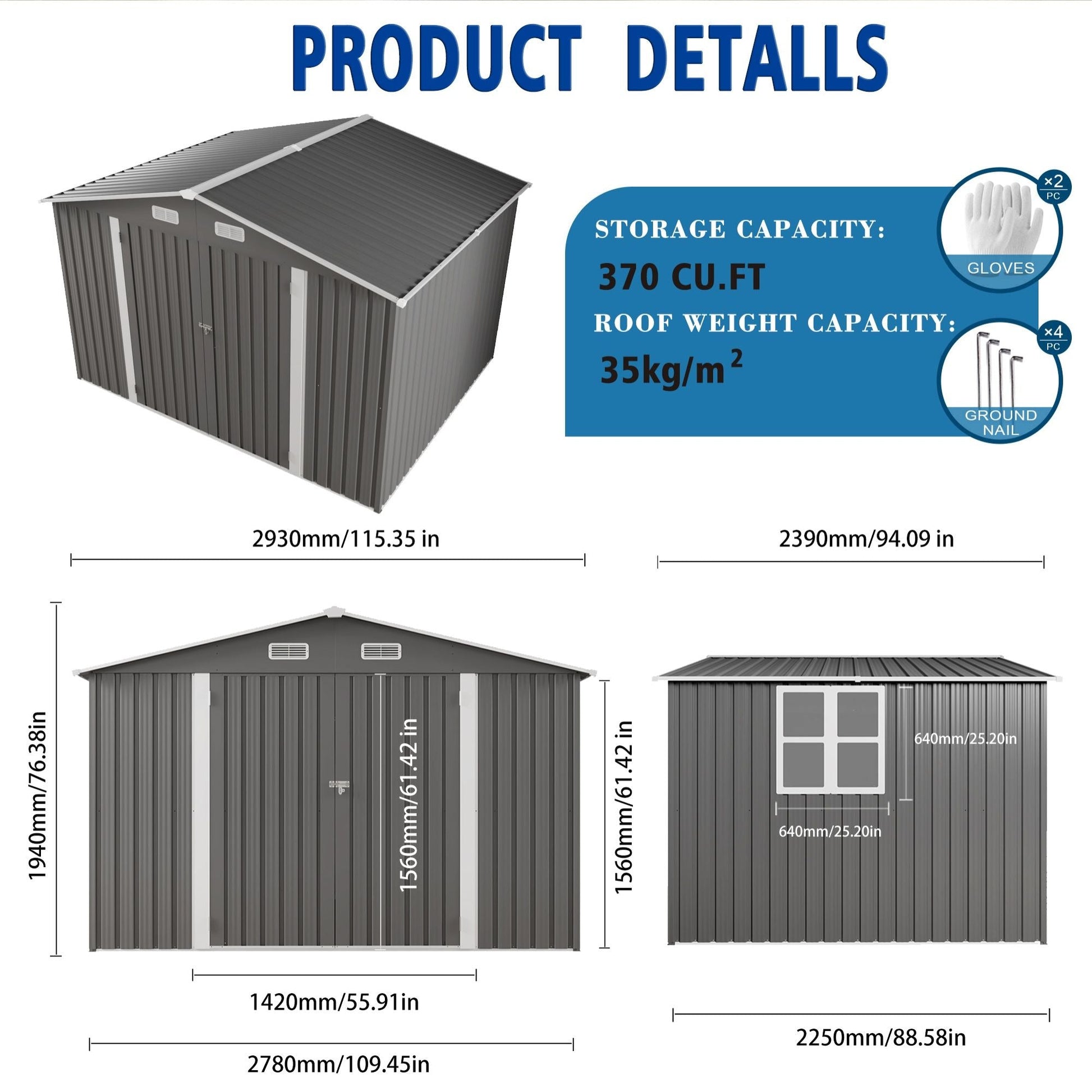 Large outdoor storage shed by HouseOfZazla with lockable door and air vent on Tampa Home & Garden Store