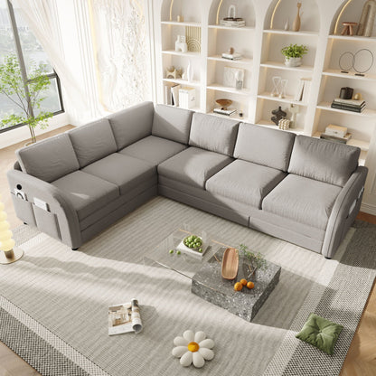 L Shaped Couch With Pull Out Bed And Usb Port
