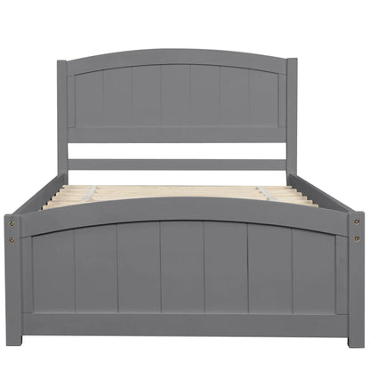 Platform Bed and Headboard With Footboard Slats