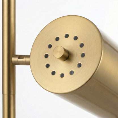 Harmony Floor Lamp gold disc base with black dot accents rotary switch Unique Piece Furniture on Tampa Home & Garden Store