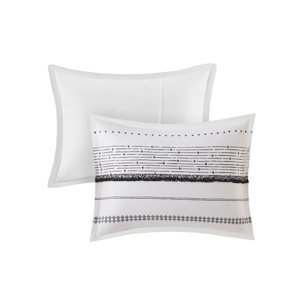 Cotton Printed Comforter Set with Black and White