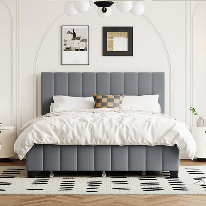 Platform Bed with 2 Drawers and Twin Trundle