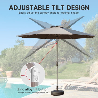 9 Foot Patio Umbrella With Crank And Tilt Option