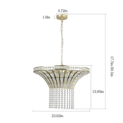 8-Light 23.6" Wide Crystal Waterfall Chandelier (Bulb Not Included)