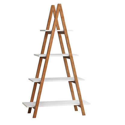 Solid bamboo wood oxford “A”frame ladder display bookshelf - Tampa Home & Garden Store