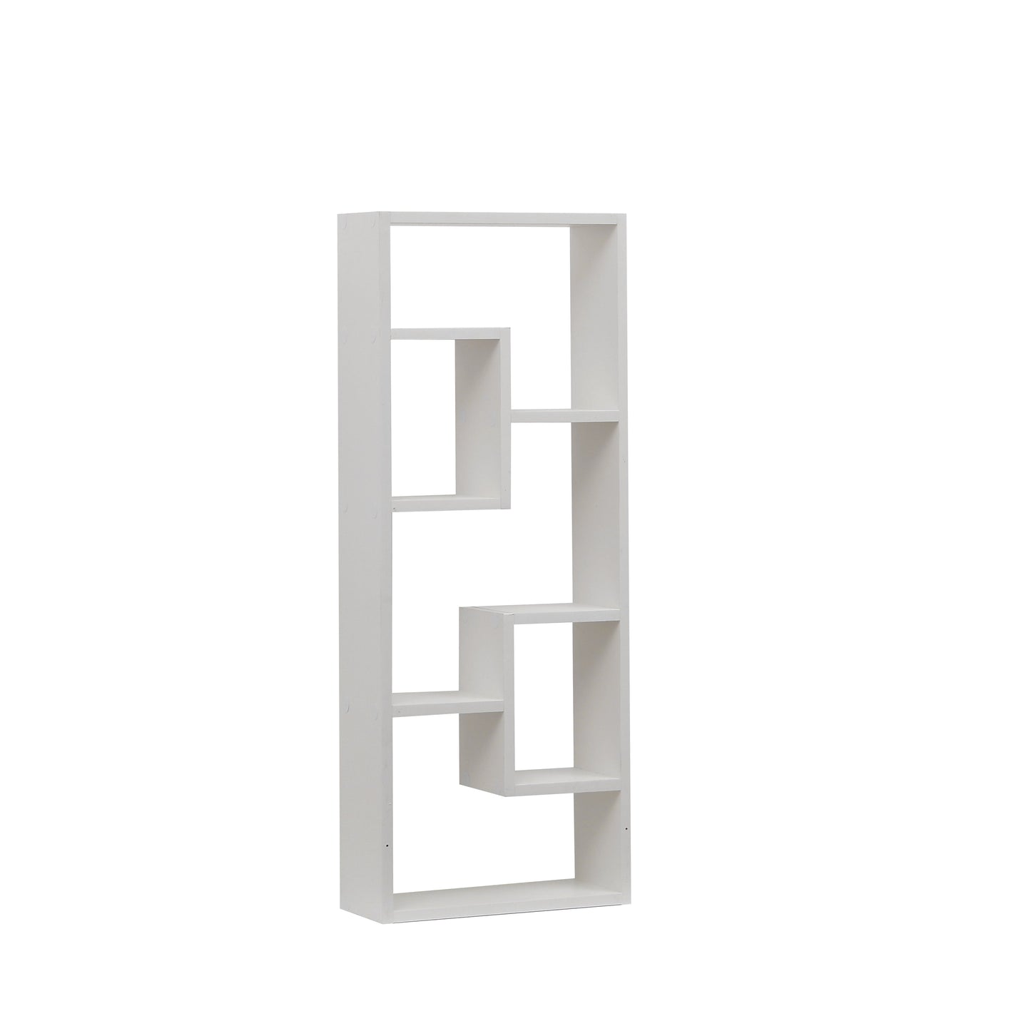 Bookshelf, Freestanding Wood Open Bookcase with 5 Cubes, with 2 keyhole hangers, Home Office Décor Rectangular Storage - Tampa Home & Garden Store