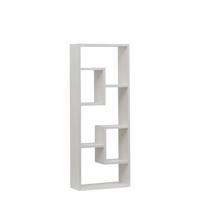 Bookshelf, Freestanding Wood Open Bookcase with 5 Cubes, with 2 keyhole hangers, Home Office Décor Rectangular Storage - Tampa Home & Garden Store